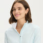 Striped 1/4 Zip - Quiet Tide White