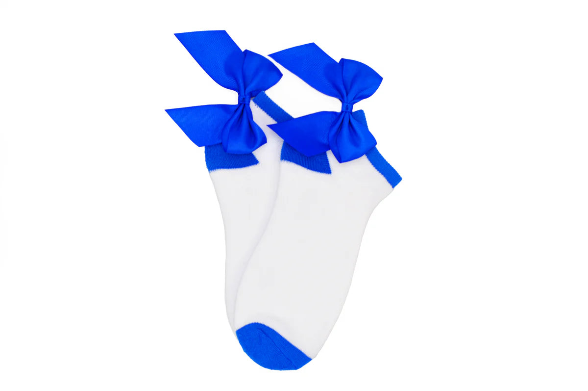 Ladies Bow Lowcut Socks - Blue