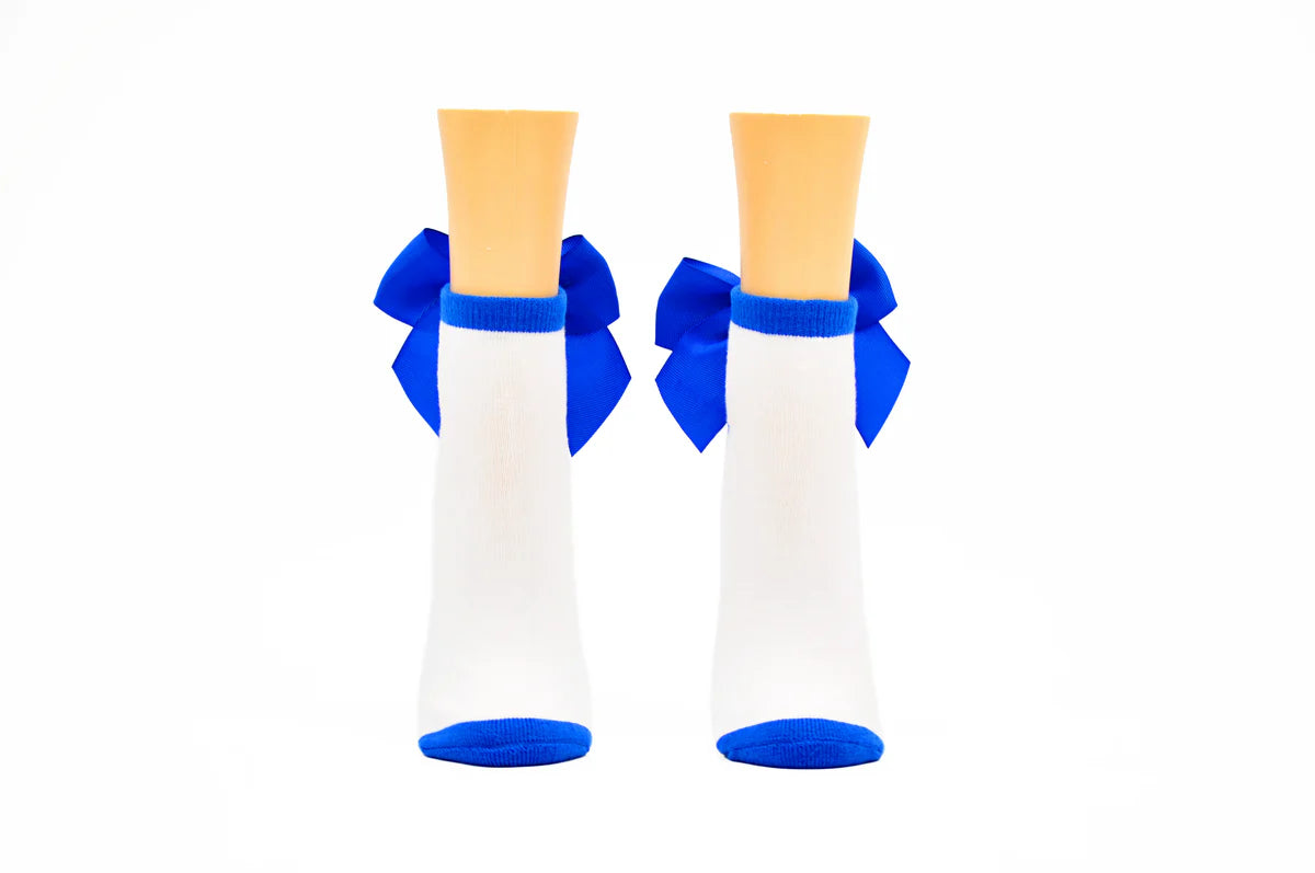 Ladies Bow Lowcut Socks - Blue