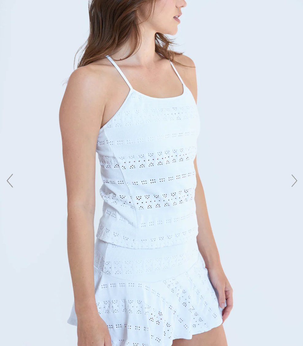 FITTED TANK - WHITE LACE