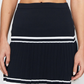 Knife Pleat Knit Skirt in Navy with White
