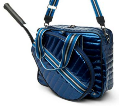YOU ARE THE CHAMPION TENNIS BAG - Gloss Navy Patent