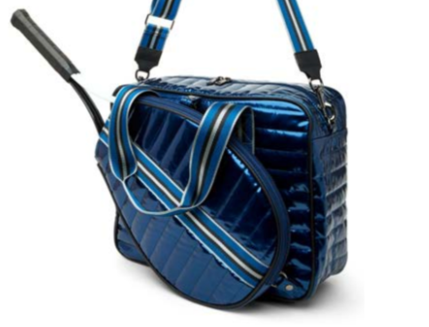 YOU ARE THE CHAMPION TENNIS BAG - Gloss Navy Patent