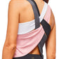 Crisscross Sleeveless Top - Black/Dusty Rose/Pewter