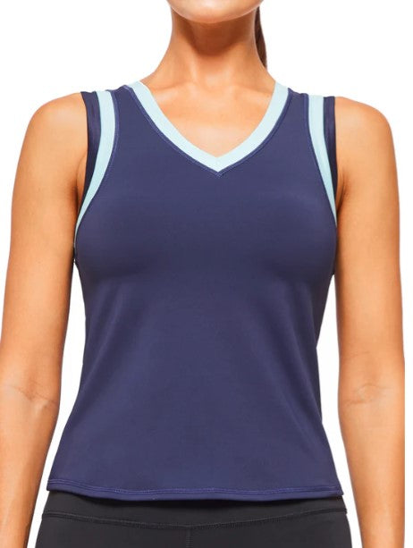 Baseline V-Neck Top - Navy Sky