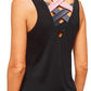 Zig Zag Top - Black/Dusty Rose