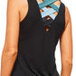 Zig Zag Top - Black/Moss/SKY