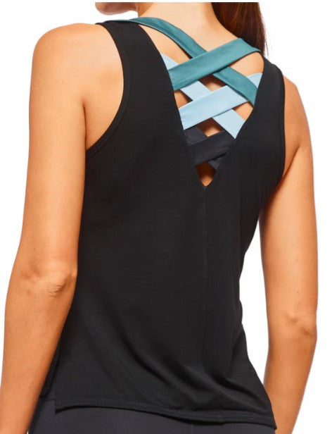 Zig Zag Top - Black/Moss/SKY