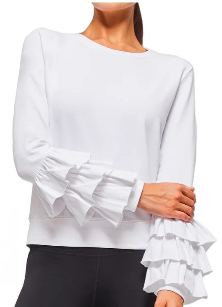 Ruffle Sweatshirt - White