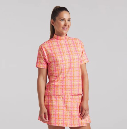 Puma x Dani Dazey CLOUDSPUN Mock Neck Golf Polo - Pink Fruit