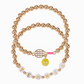 Pink Gameday Tennis Shape Enamel Stretch Bracelet (Set of 2)