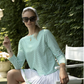 Heritage Tee Shirt - Bright White with Kelly Green Trim