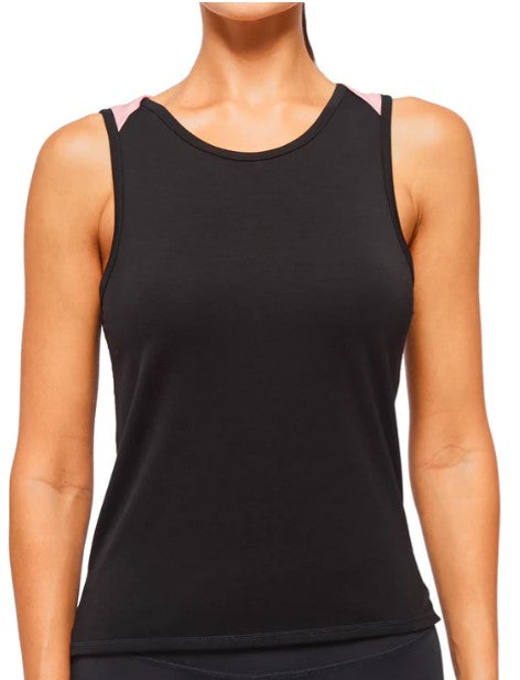 Zig Zag Top - Black/Dusty Rose