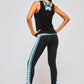 Zig Zag Top - Black/Moss/SKY