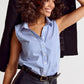 The Sleeveless Shirt - Blue and White Stripe