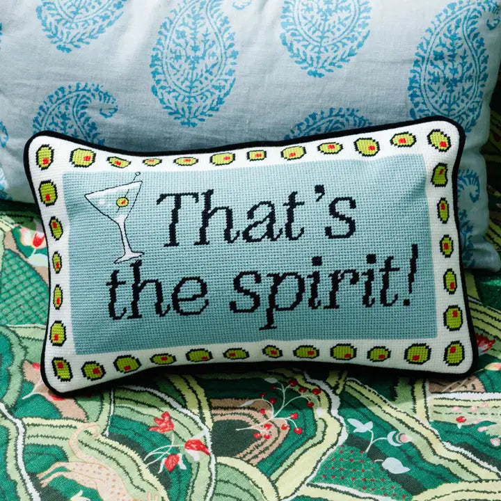 That's the Spirit Needlepoint Pillow