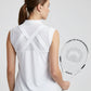 Susanna Polo in White – Luxury Sleeveless Polo- Golf, Tennis, Pickleball