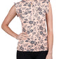 1/4 Zip Sleeveless Ruffle Tank - Jacobean Peach Floral