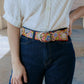 Teaberry Embroidered Wool Belt