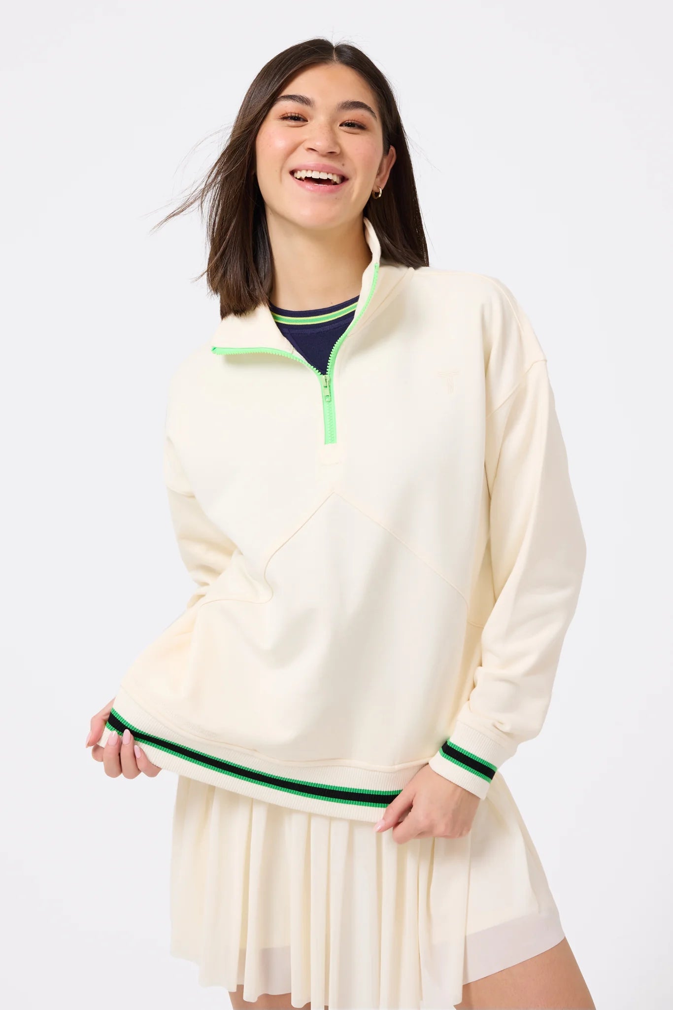 Quarter Zip Sweatshirt in Sugar Swizzle