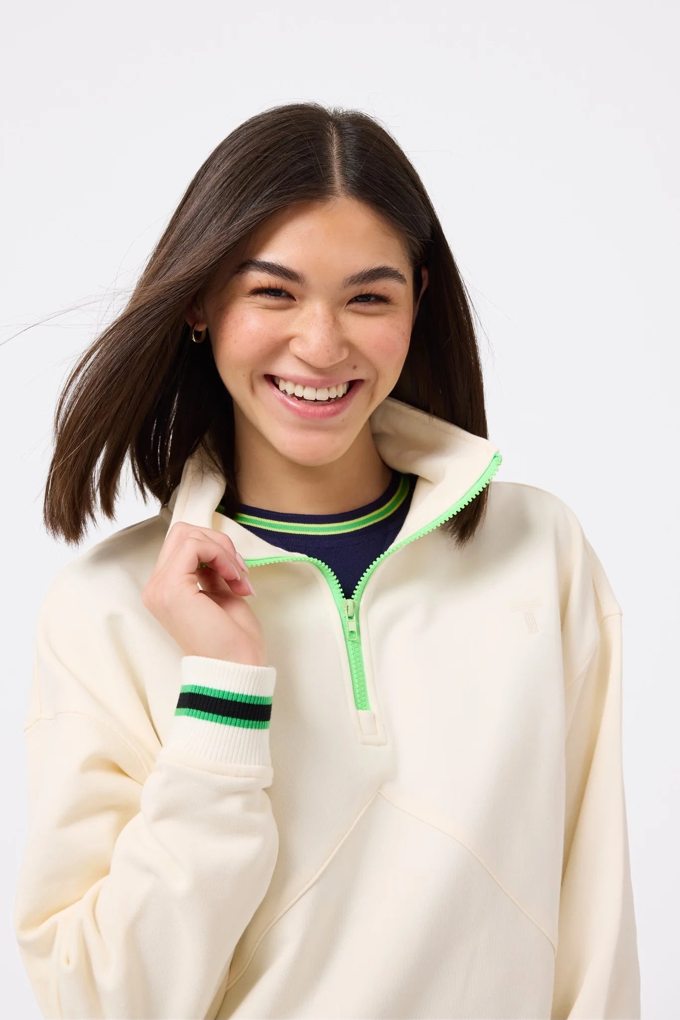 Quarter Zip Sweatshirt in Sugar Swizzle