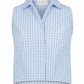 The Boxy Sleeveless Shirt - Sky Blue Check