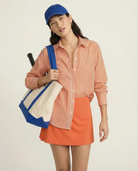 The Gameday Boyfriend Shirt - Orange Stripe