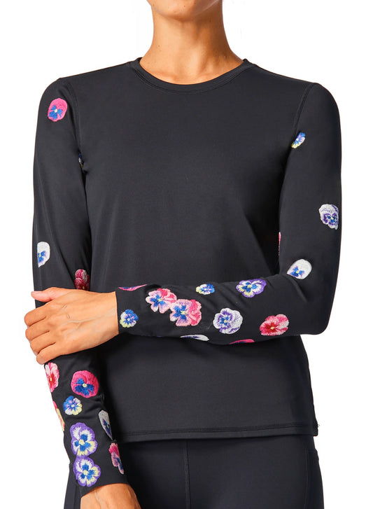 Bouquet Long Sleeve Top in Pansy