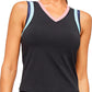 Baseline V-Neck Top by Urban Savage - Black/Cool Multi