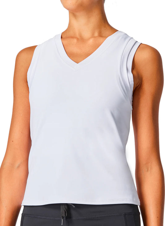 Baseline V-Neck Top by Urban Savage - White