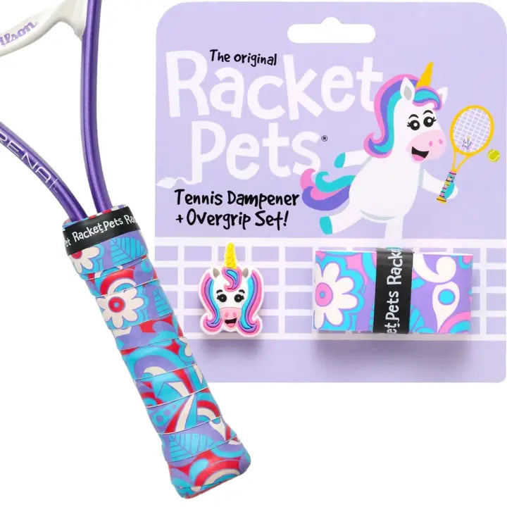 Tennis Overgrip Tape and Matching Shock Absorbing Dampener For Tennis Racket