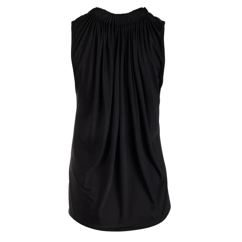 Venus Ruched-Back Tank Top - Black