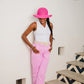 Victoria Straw Sun Hat - Hot Pink