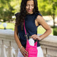 Bright Pink HydroBag® with Navy and Pink Strap