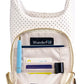 White Coated Perforated Neoprene HydroBag® with Pink/Green Stripe