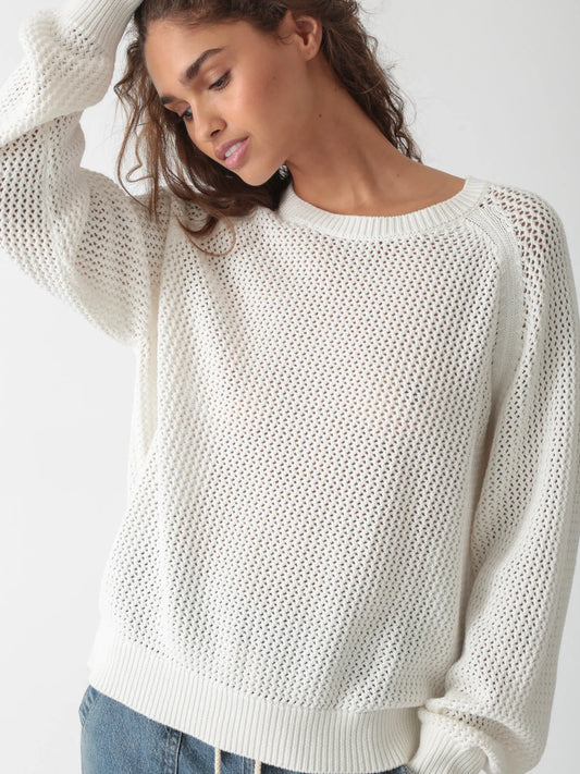 Chloe Cotton Sweater - Whisper