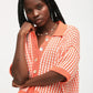 Jacklyn Knit Shirt - Tangerine / Ivory
