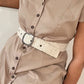 Wandering Clouds Embroidered Wool Belt