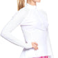 Grace 1/2 Zip Long Sleeve Top - Cloud White