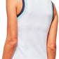 Baseline V-Neck Top by Urban Savage - White/Cool Multi