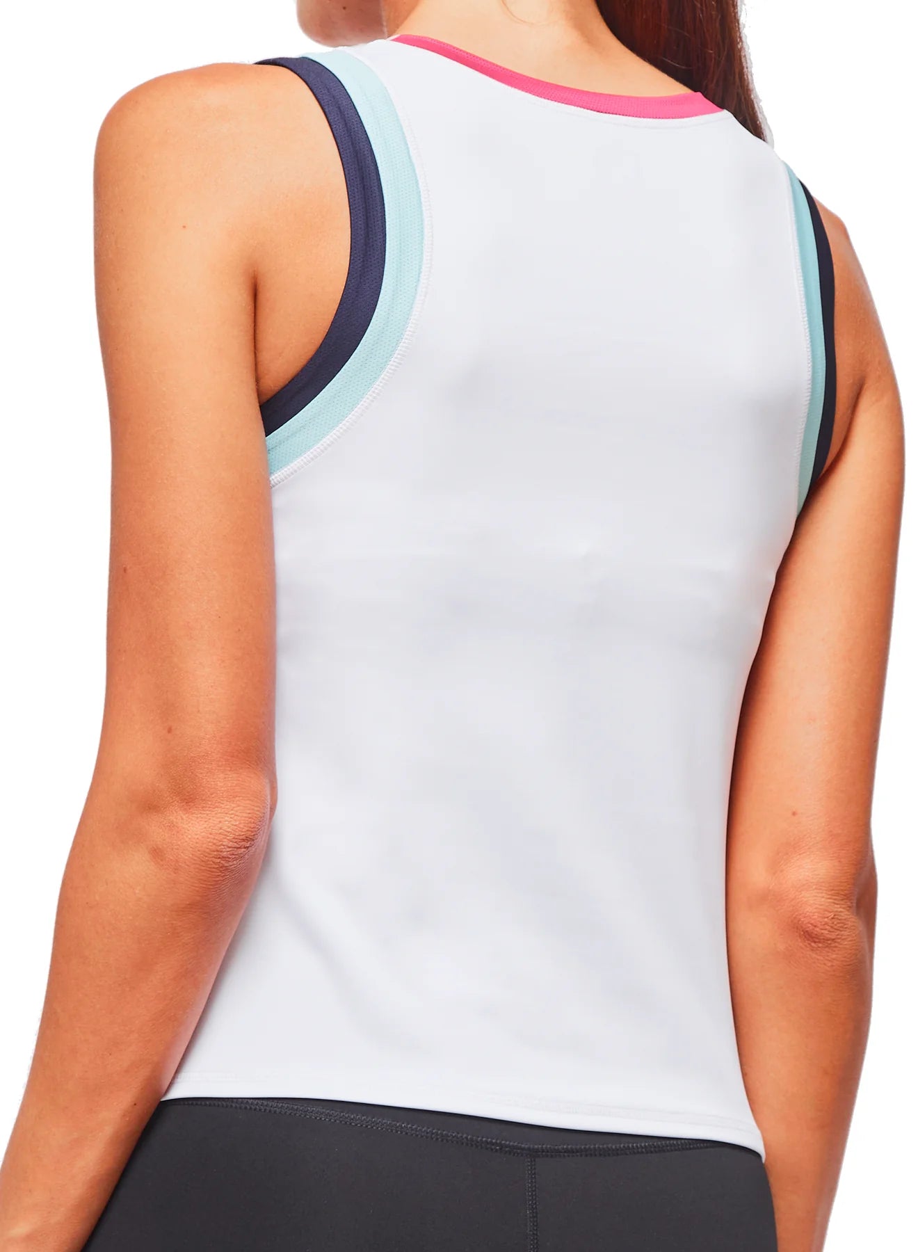 Baseline V-Neck Top by Urban Savage - White/Cool Multi