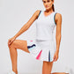 Baseline V-Neck Top by Urban Savage - White/Cool Multi