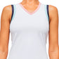 Baseline V-Neck Top by Urban Savage - White/Cool Multi