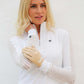 Long Sleeve Ladder Golf Shirt - WHITE