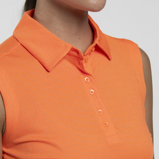 Papaya Glow - Women Eve Sleeveless Polo