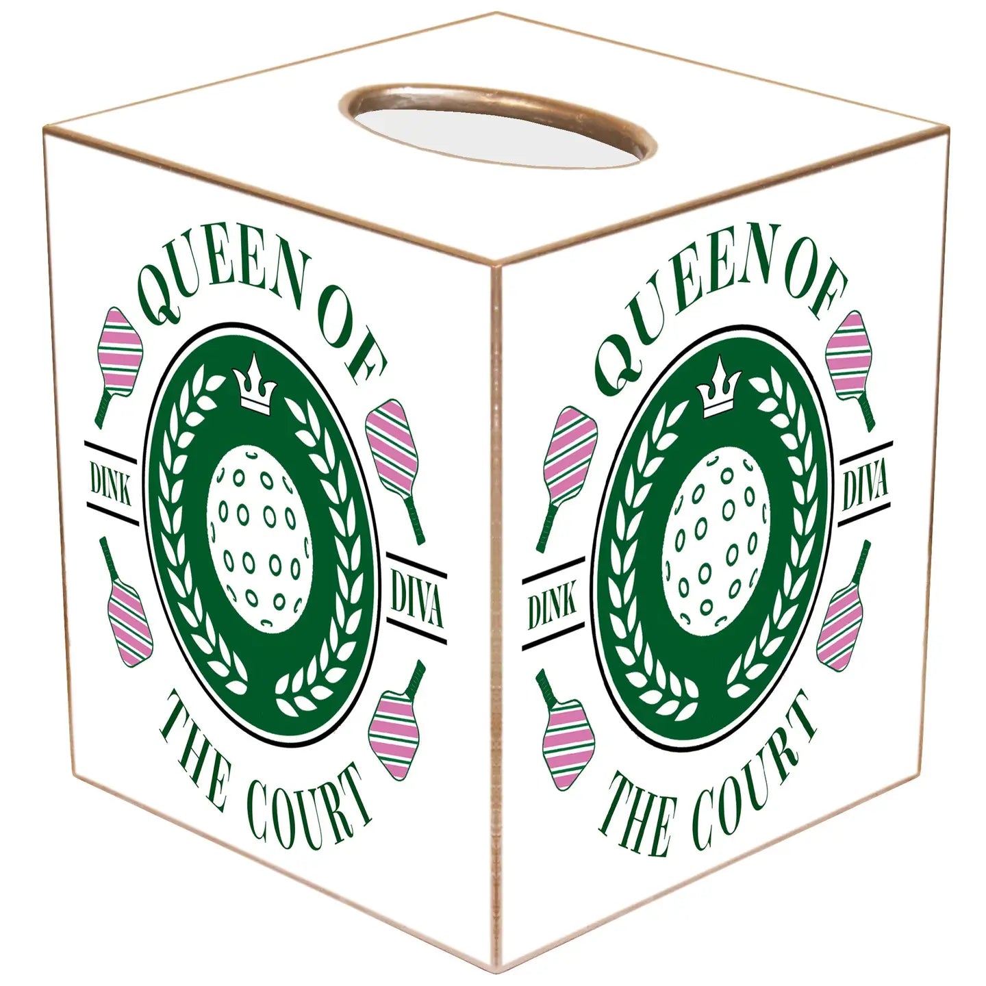 Queen of the Court Pickleball Tissue Box Cover