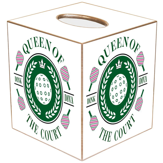 Queen of the Court Pickleball Tissue Box Cover