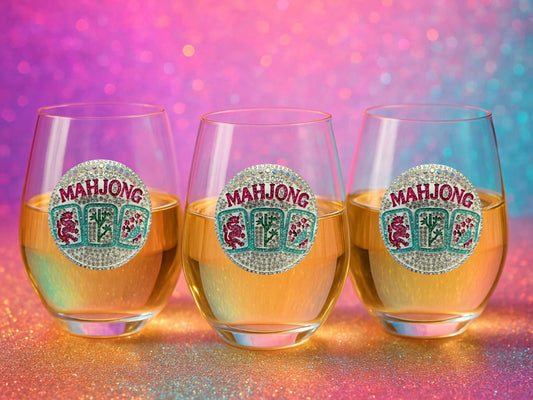 The Queens' Jewels® - Mahjong Stemless Jeweled Wine Glass