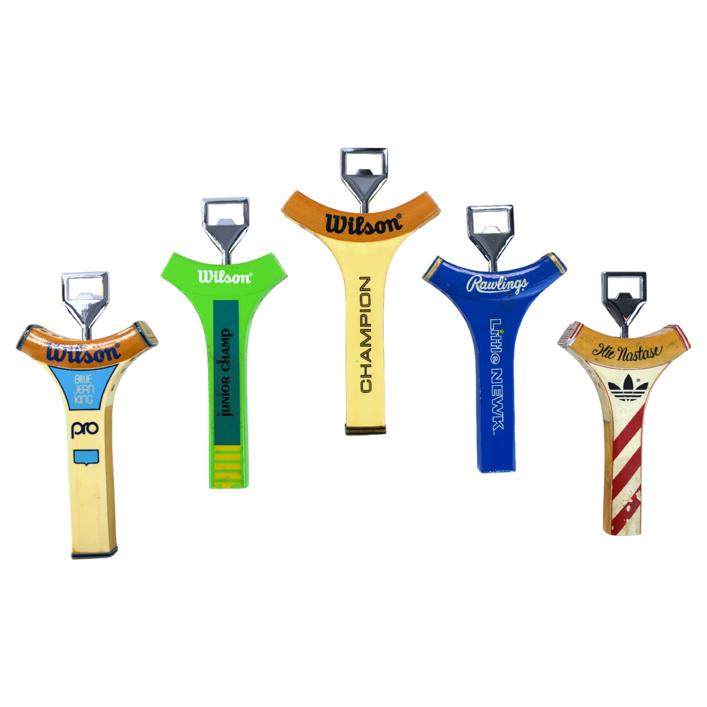 Antique Wooden Tennis Racquet Neck Bottle Opener