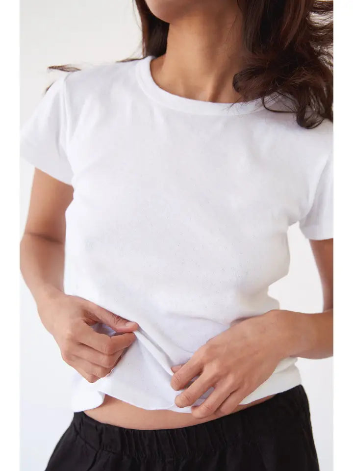 Pointelle Baby Tee